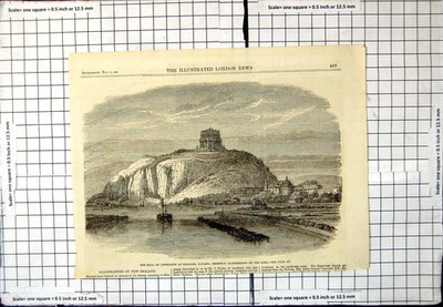 Old Print Hall Liberation Kelheim Bavaria Recently Inaugurated King 1863 19th