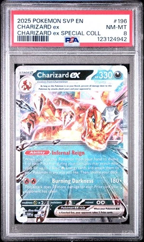 2025 POKEMON SVP EN-SV BLACK STAR PROMO #196 CHARIZARD EX PSA 8