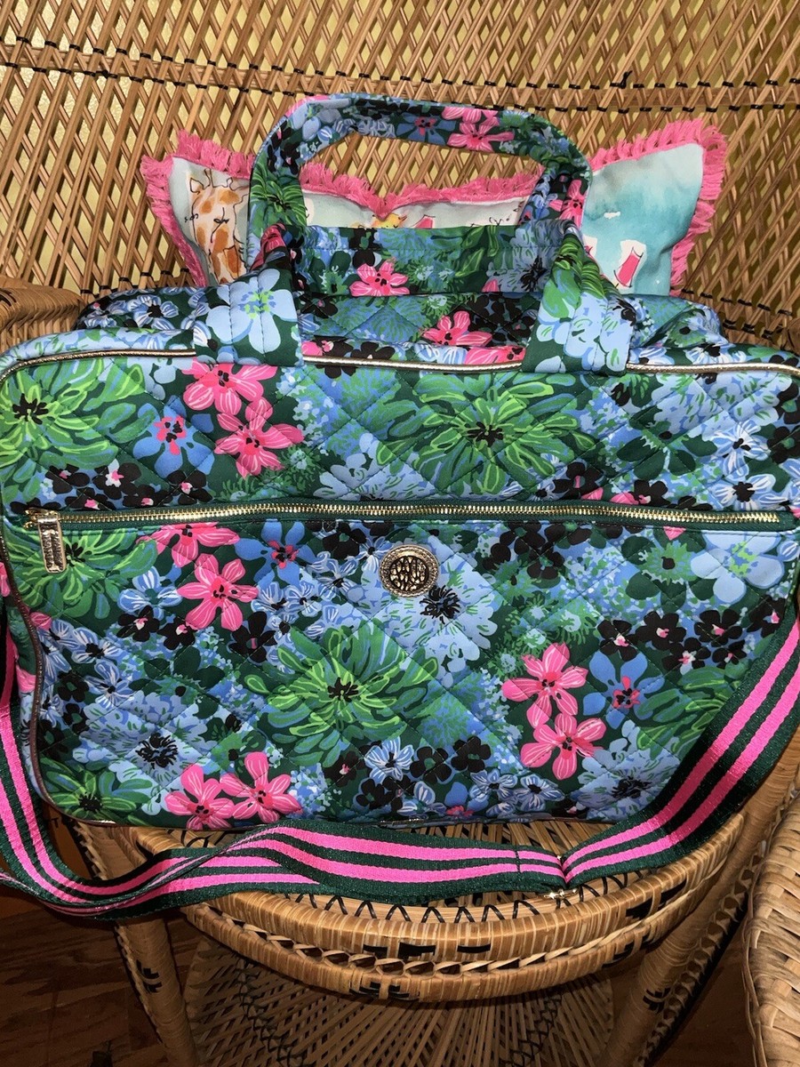 Lilly Pulitzer NWT Everson Quilted Weekender Bag Soirée All Day | eBay