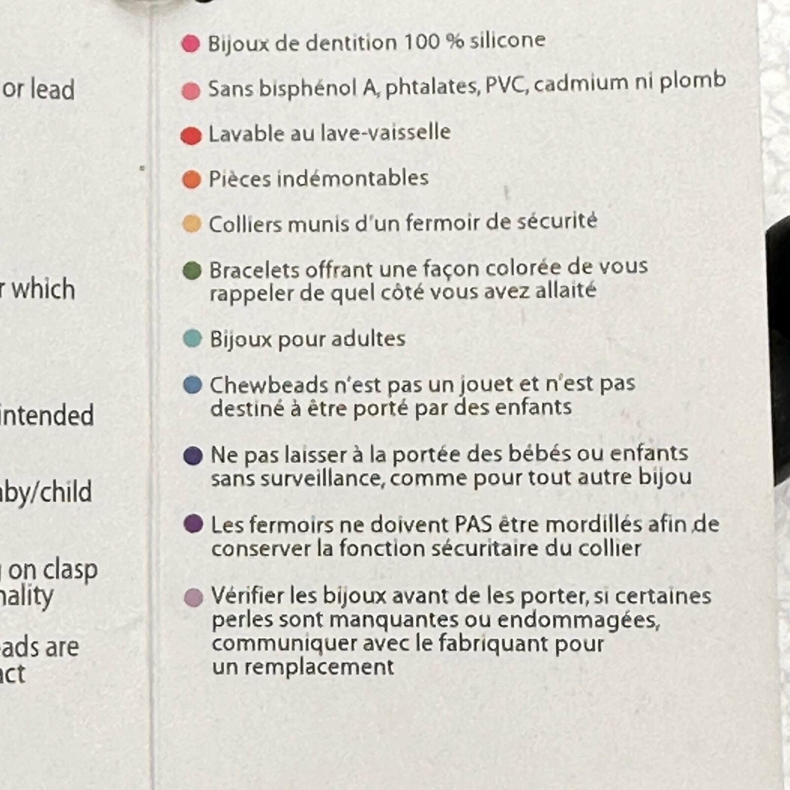 Maternity Necklace in black Dishwasher safe BPA free Chewbead brand teething NEW