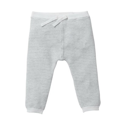 MORI KNITTED JOGGERS 18-24M SILVER STRIPE