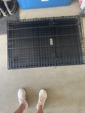 Large Black Metal Dog Crate - up to 100 pound dog size - used/good condition