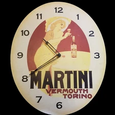 Martini Alcoholic Beverage 1920's Ad Wall Clock Reproduction Oval 15.5" x 13"