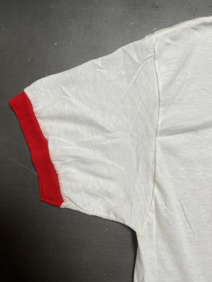 Camiseta de Colección Marca Zapatilla Puntada Única Años 80 Blanco Osos de Peluche Picnic Nayatt L Foto 4 de 4