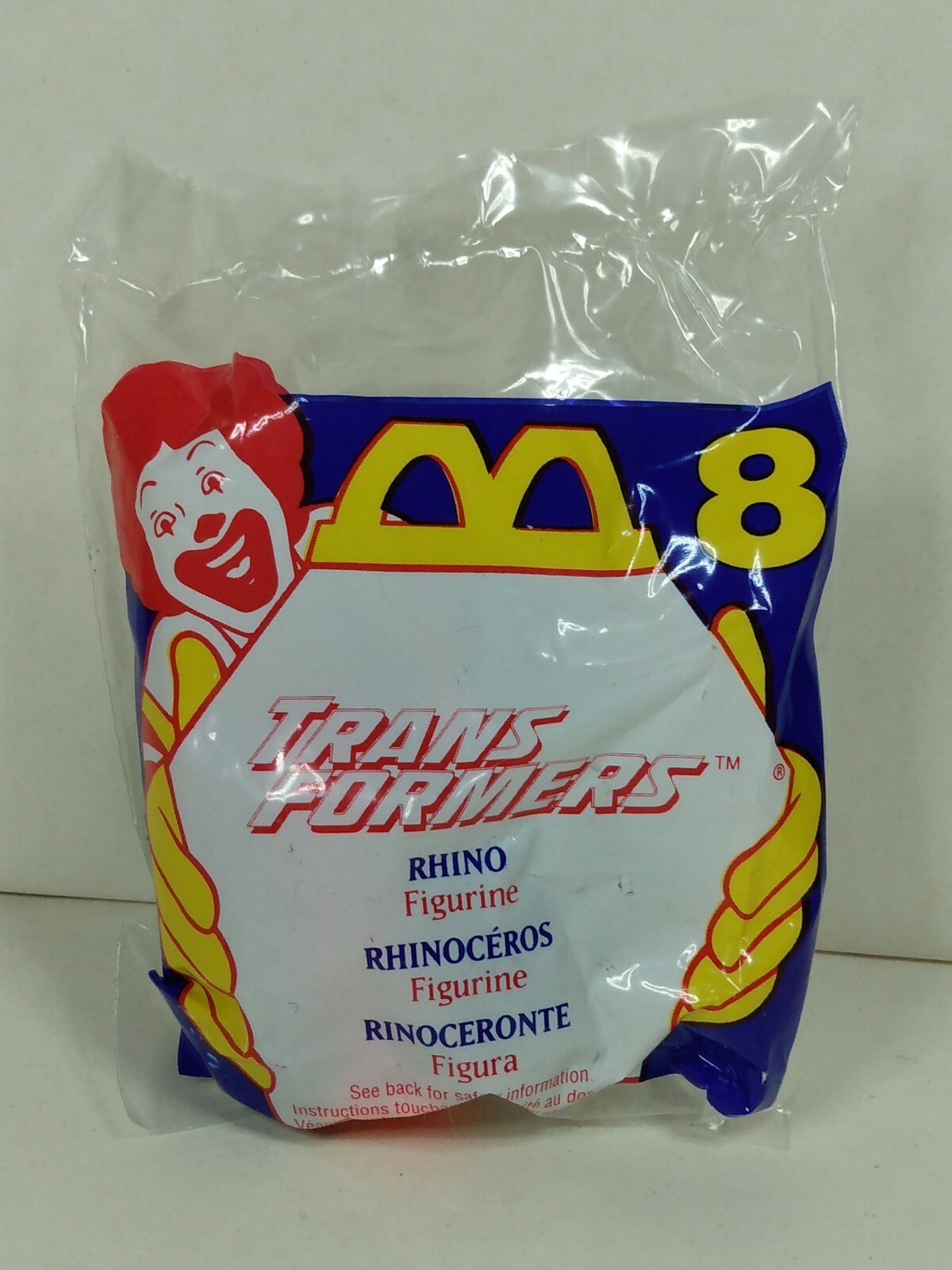 1995 Transformers McDonalds Happy Meal Toy - Rhino #8 New Sealed 