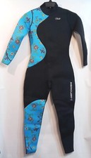 Nice Womens Hevto Mercury I Small One Piece Floral Pattern Wetsuit, Blue, Black