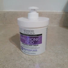 Advanced Clinicals Spa Size Hyaluronic Acid Cream for Fast Skin Hydration 16oz