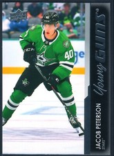 Jacob Peterson Young Guns Rookie Card 492 2021-22 Upper Deck Hockey. rookie card picture