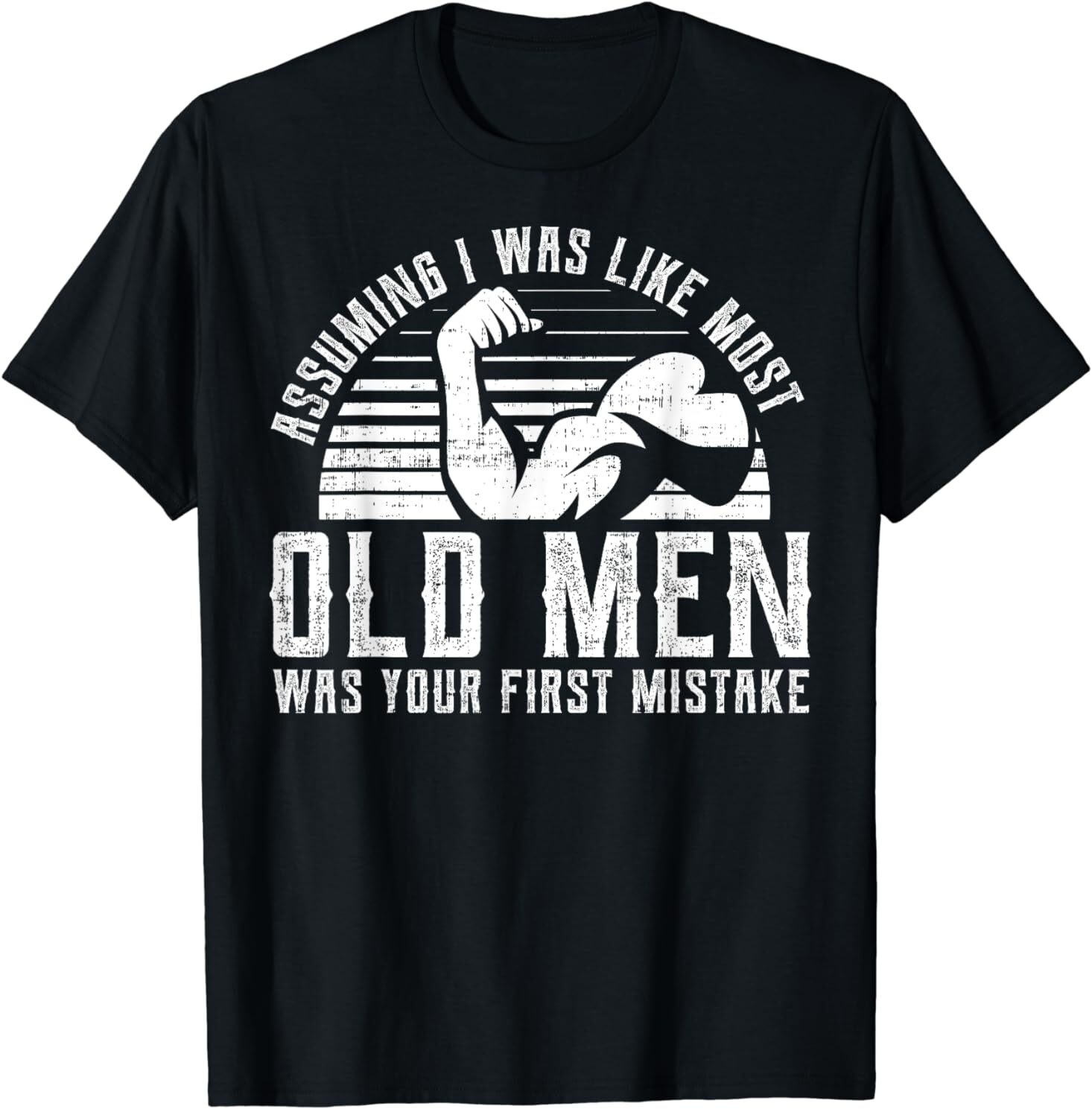 NEW Old Man Weight Lifting design For Old Strong People Gift Idea T-Shirt S-3XL