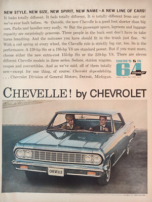 1963 Saturday Evening Post Ad Advertisement New 64 CHEVELLE by CHEVROLET!
