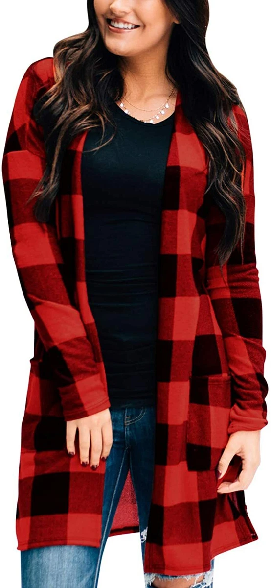 Buffalo plaid deals cardigan womens