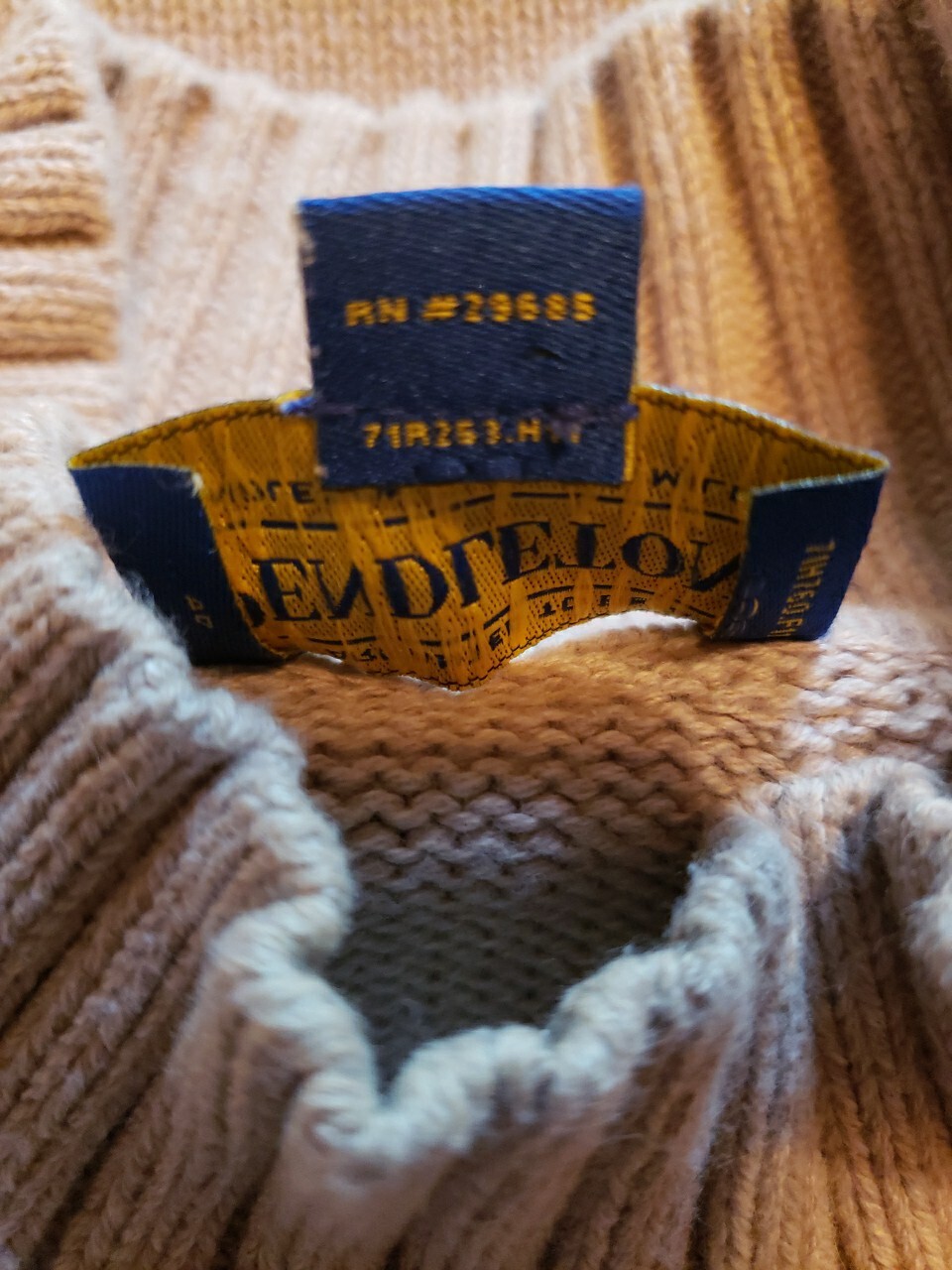 Pendleton Cotton Sweater Medium Beige Pullover Mo… - image 8