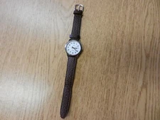 Timex Indiglo Wr 30M Wrist Watch 35MM Brown Leather Band Working Used