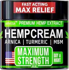 Hemp Cream Maximum Strength - Soothing Relief for Back, Neck, Feet  Nerves, Han