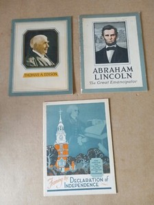 Lot of 3 Booklets Lincoln, Edison, Declaration of Independence-John Hancock Co.