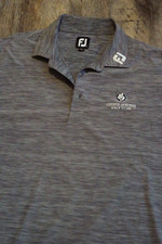 FootJoy FJ Shirt Mens XL Gray Solid Short Sleeve Golf Polo Button Breathable  