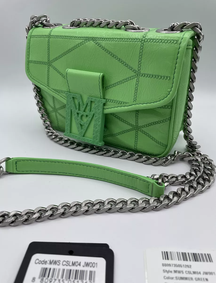 NWT MCM Mena Mini Quilted Crossbody Bag Clutch In Summer Green Limited  Edition