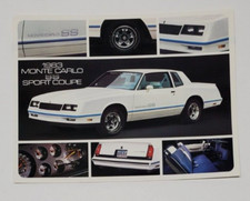 1983 Chevrolet Monte Carlo Sport Coupe Ss Original 1-page Sales Brochure Card