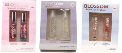 Lot of 6 Blossom Flavored Roll-on Lip Gloss, Color-changing Lip Balms, Sealed