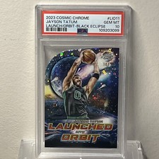Jayson Tatum Topps Chrome Cosmic Black Eclipse 10/10 Launched Into Orbit PSA 10