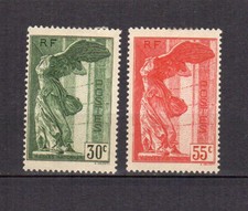 France 1937 Victoire de Samothrace Y&T 354 & 355 2 timbres MH /TE4834