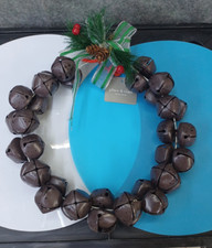 Christmas Metal Jingle Bells Door Wreath 10" All Metal Bells Place  Time