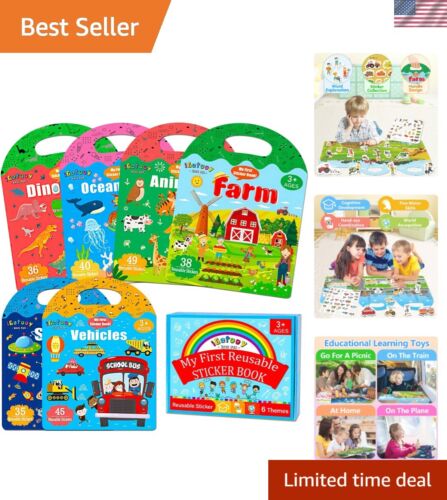 Sticker Books for Toddlers 2-4 , Reusable Sticker Book for Kids Travel Toys f...