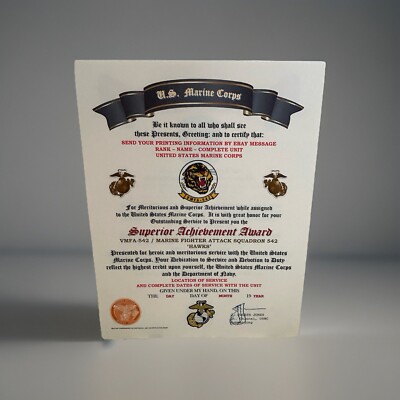 U.S.M.C. / VMFA-542 - FIGHTER ATTACK SQUADRON / SUPERIOR ACHIEVEMENT AWARD