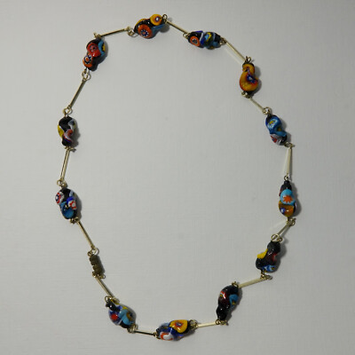 Murano Collier Millefiori Perlen Vintage Halskette 60er-70er Jahre