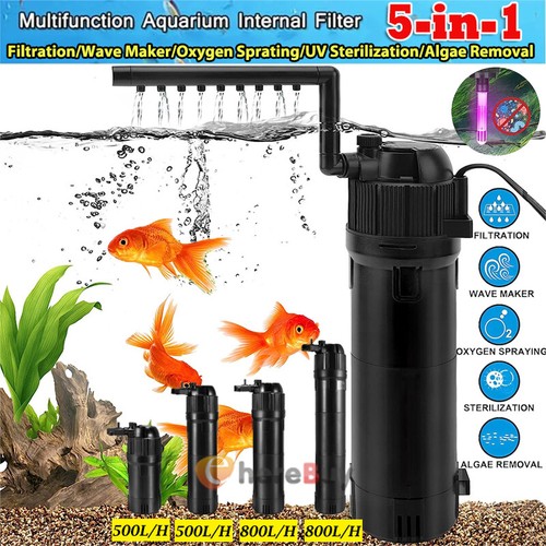 UV Sterilizer Aquarium Fish Tank Water Pump Internal Purifier Filter Oxygen Wave - Afbeelding 1 van 54