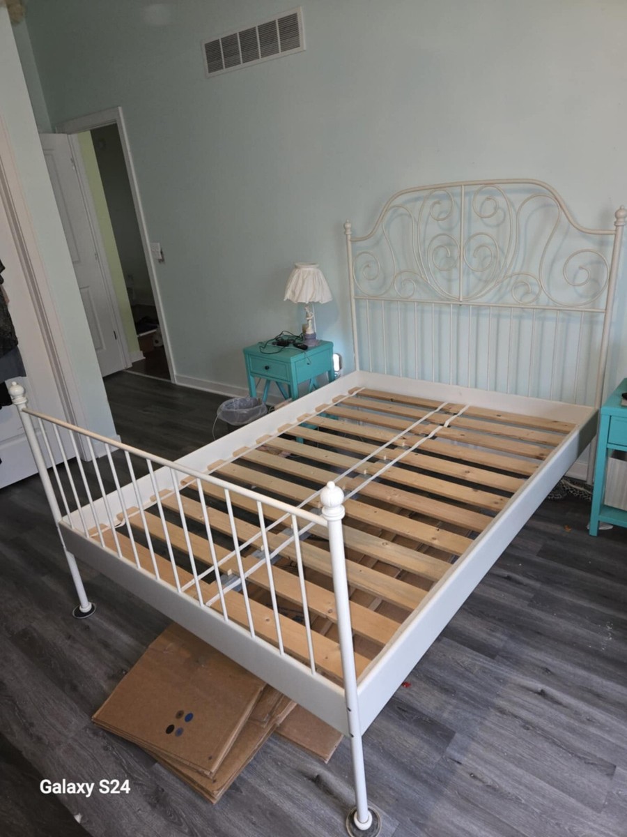 IKEA Leirvik White Double Bed Frame | eBay
