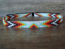 Navajo Indian Hand Beaded 1/2" Hat Band by Cleveland