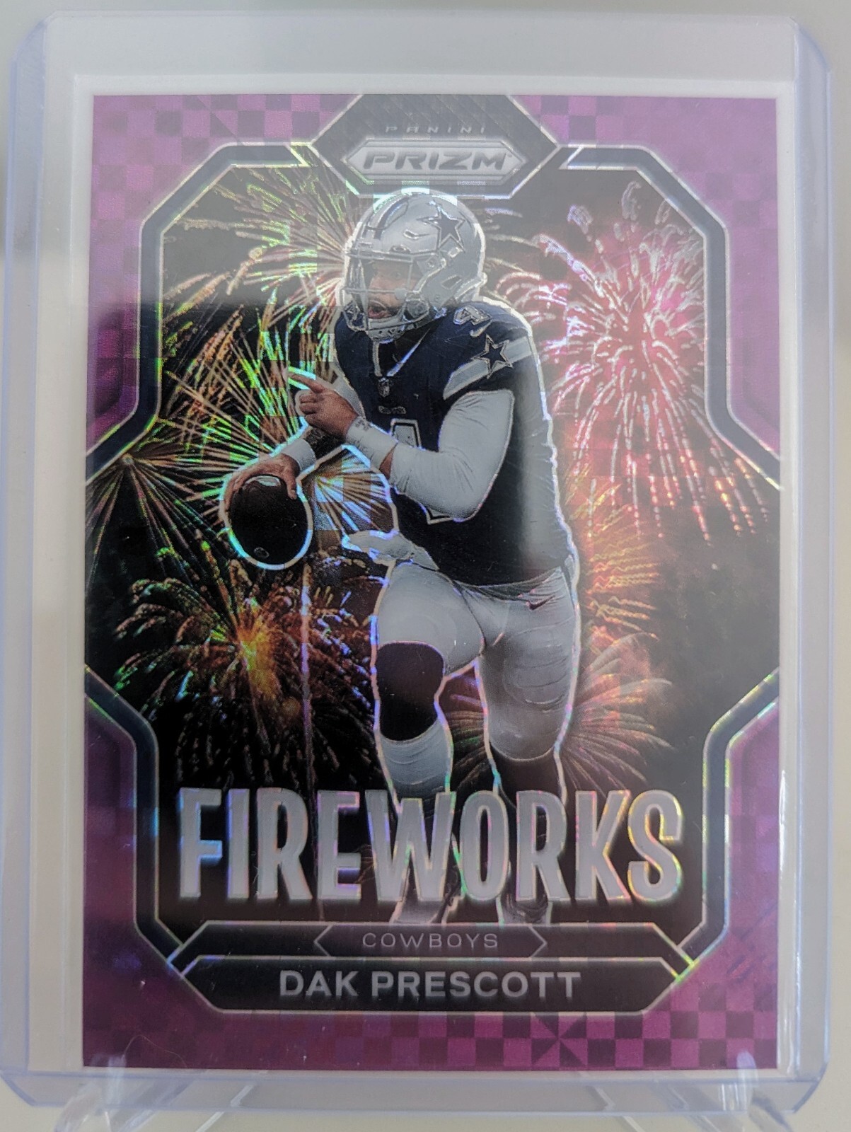 2022 Panini Prizm Fireworks Purple Power Prizm /49 Dak Prescott #F-9 Cowboys
