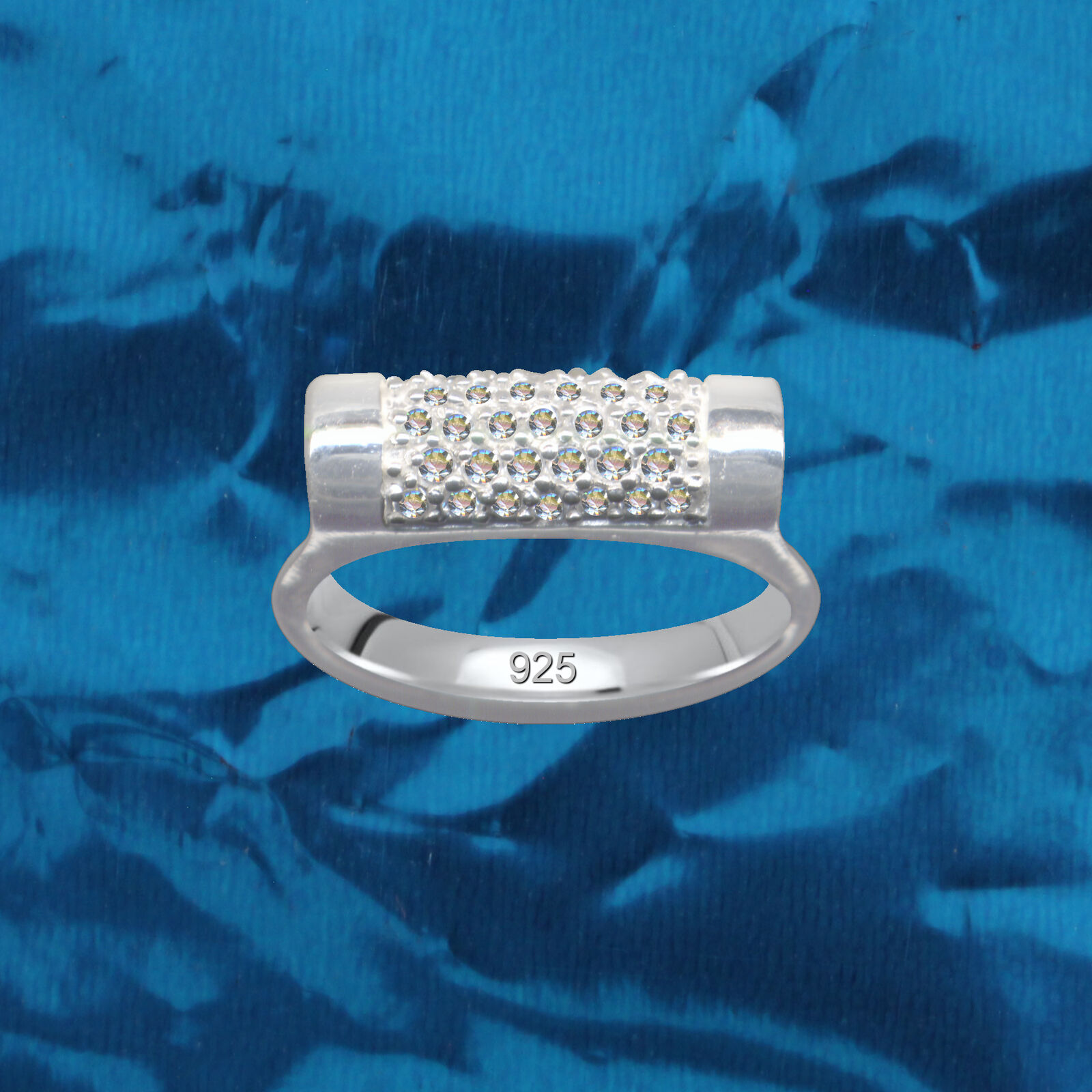 NEU Exklusiver Art Deco Ring Echt 925 Sterling Silber Zirkonia Strass Kristalle