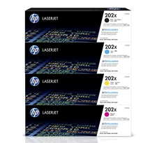 HP 202X High-Yield Toner Cartridge Set – 4 Pack (Black, Cyan, Yellow, Magenta)