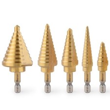 Titanium Bit HSS Steel Step Cone Drill Hole Saw Tools Set 3/16'' to 1-3/8''