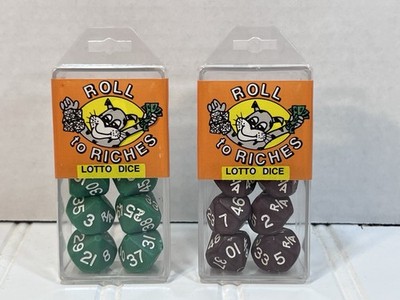 2 Sets Vintage Lotto Dice Roll To Riches New In Package Bet Gambling Lottery VTG