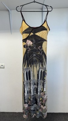 Save The Queen Maxi summer dress Eiffel Tower print Notre Dame Paris size L
