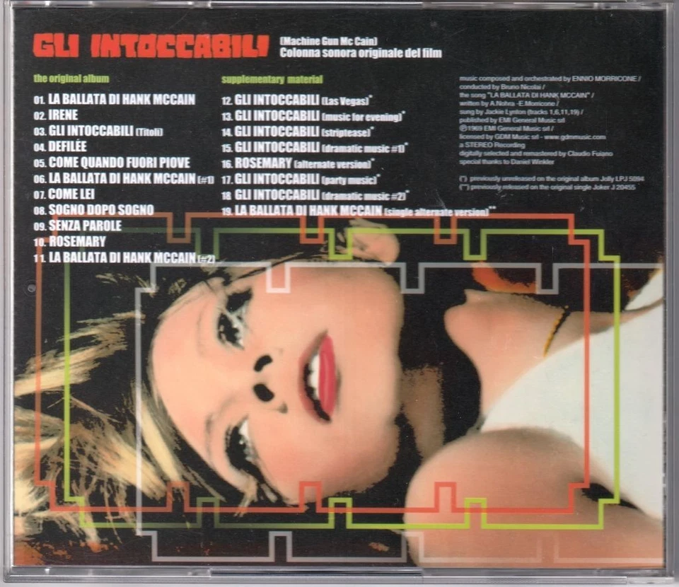Ennio Morricone Gli intoccabili Machine Gun McCain CD OOP OBI Jackie Lynton OST - Bild 2 von 3