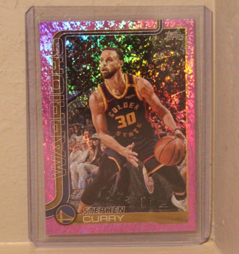 2025 Topps Stephen Curry Golden State Warriors Pink Holo Foil #135