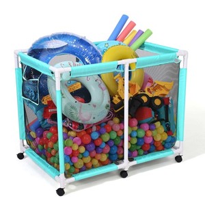 Yescom Extra Large Mesh Pool Storage Bin 267 Gal 6-Wheel Rolling Floats