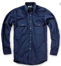 Tyndale Workwear Long Sleeve Button Up Shirt-Navy-Size LGRG- Flame Resistant-NWT