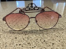Girls  s Crown Aviator Sunglasses Metallic Pink UV Protection Tiara Target