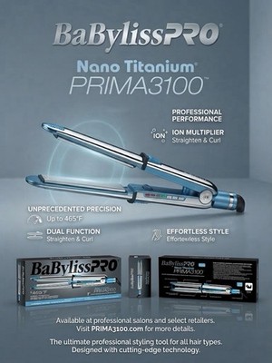 BaByliss Pro Nano Titanium Prima 3100 Stainless Steel Straightening Iron 1''