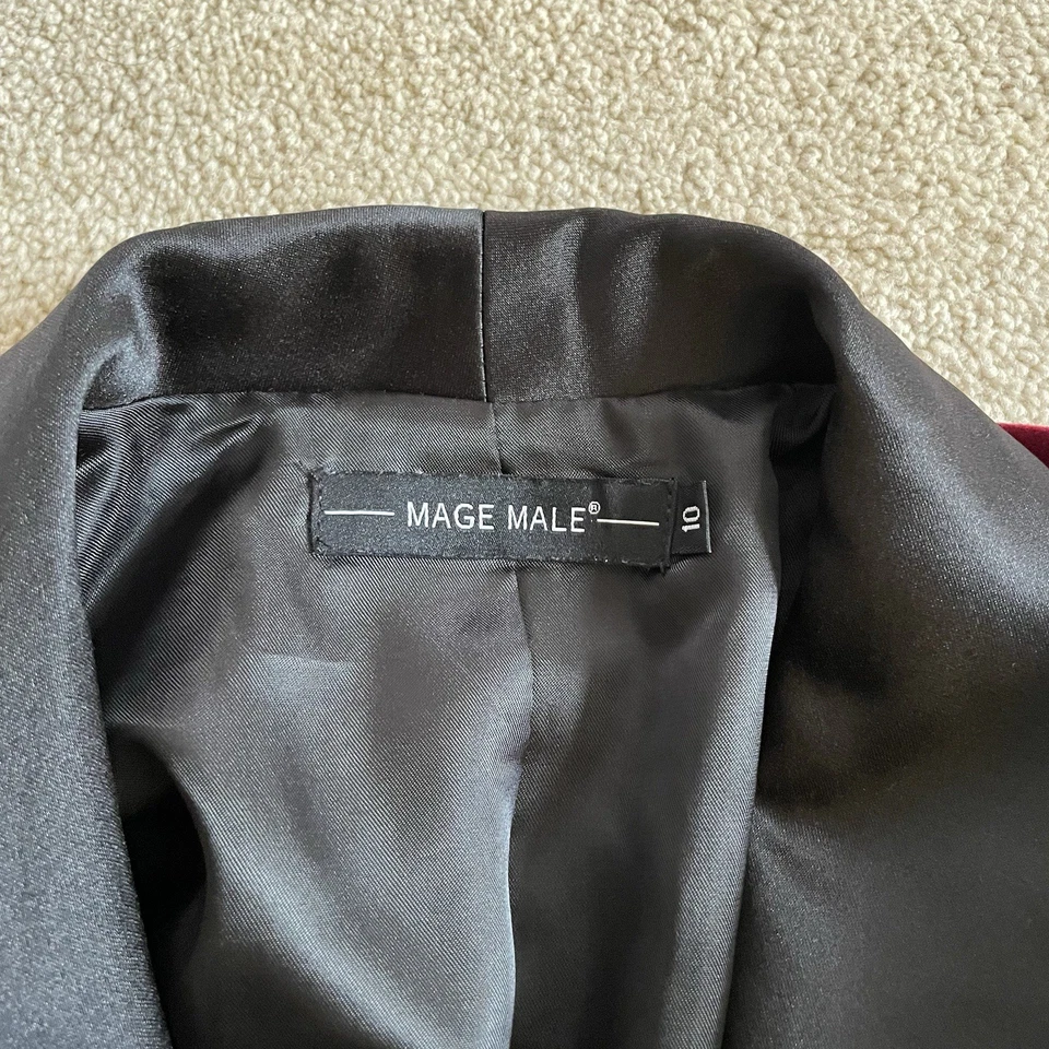 Chaqueta Formal Mage Hombre Niño Borgoña Terciopelo Talla 10 Gran Chaqueta de Navidad Foto 3 de 4