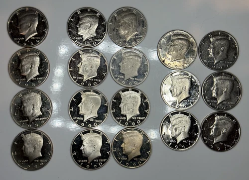 1989S (4ct), 1990S (8ct) + 1991S (6ct) Kennedy Half Dollar Circulated Proof