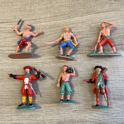 Vintage  Miniature Pirate Figurines:, Set of 6