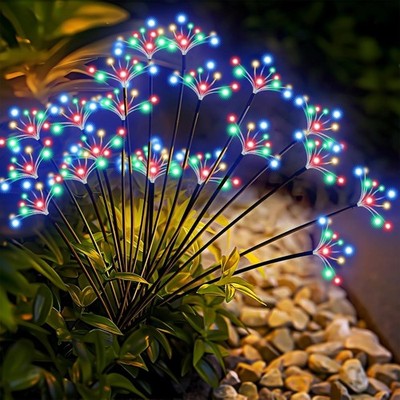 Solar Garden Lights Swaying Firework Starburst Waterproof Outdoor Decor for Yard