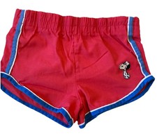 VINTAGE 70's Snoopy Athletic dolphin Shorts Red Ringer Stripe Rob Roy 1971