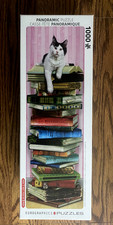 Eurographics Panoramic Jigsaw Puzzle "Academic Cat" with Books 1000 Pc Complete